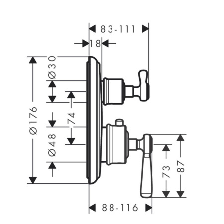 термостат для душа axor montreux 16801820