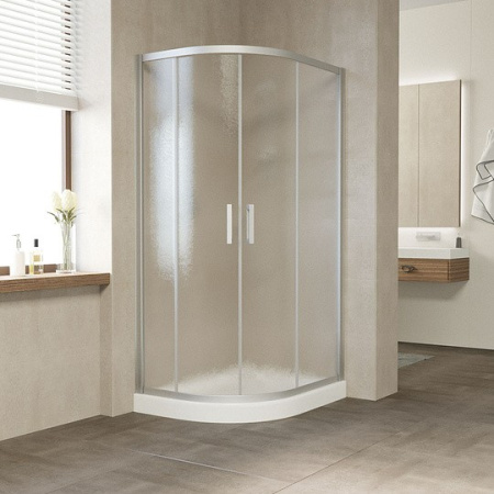 душевой уголок vegas glass zs-f 90*80 07 02 профиль матовый хром, стекло шиншилла