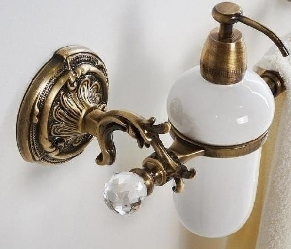 Полотенцедержатель с дозатором жидкого мыла ART&MAX BAROCCO CRYSTAL AM-2057D-Br-C
