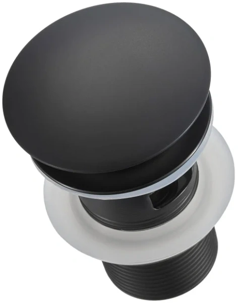 донный клапан milacio ultra mcu.050.mb для раковины, с переливом, матовый черный