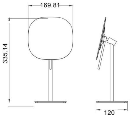 зерккосметическое зеркало java s-m113h настольное, с увеличением 5х, черный матовый