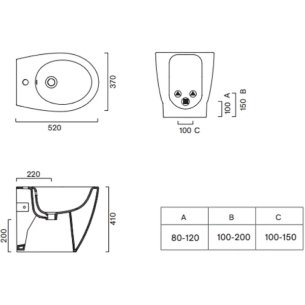 биде напольное catalano italy 0719521001 белый глянец
