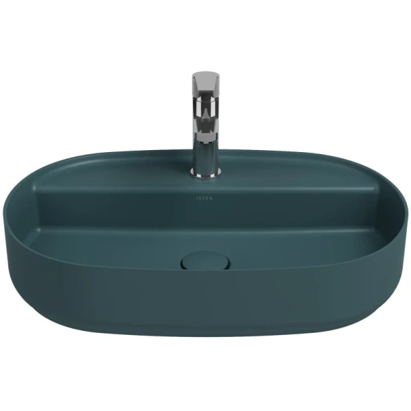 раковина isvea infinity 10nf65060sv-2p накладная, 60x40 см, изумрудный матовый