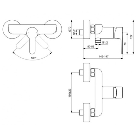 смеситель для душа ideal standard sesia bc207aa