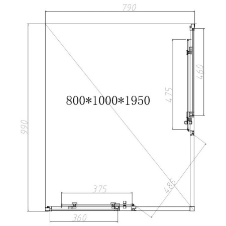 душевой уголок 100х80 см vincea slim-n vss-4sn8010cl прозрачное