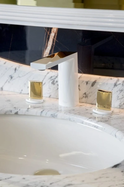 смеситель для раковины boheme venturo 150-wg-touch белый золото