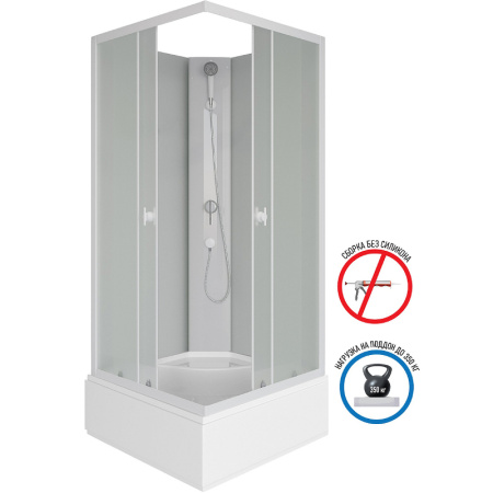 душевая кабина niagara promo 90x90 p90/26q/mt/bk без гидромассажа