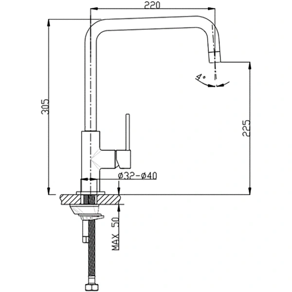 смеситель для кухни timo saona 2306f sandy