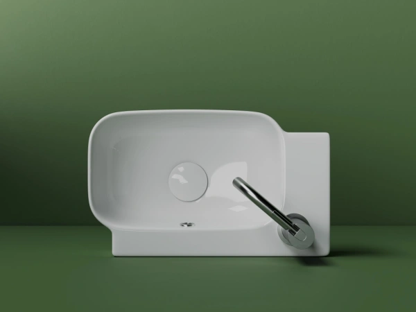 раковина ceramicanova element cn6074r накладная/подвесная, чаша справа, 40.3x24.9 см, белая