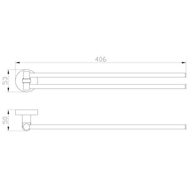 Полотенцедержатель Wonzon & Woghand Easy WW-8131 40,6 см, поворотный, двойной, хром