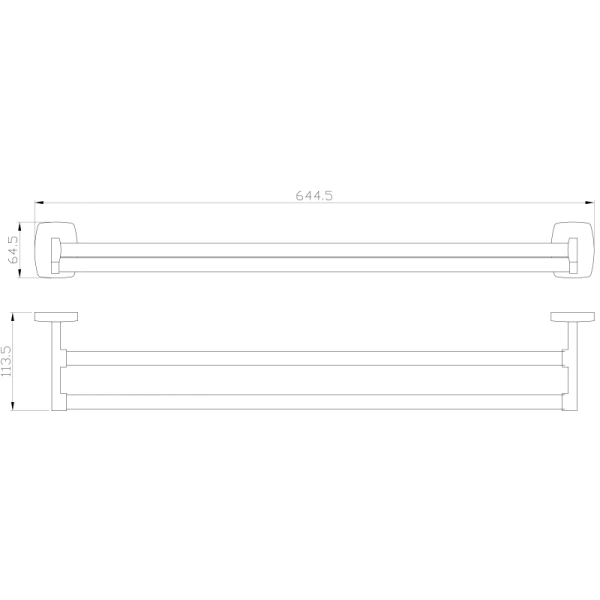 Полотенцедержатель Wonzon & Woghand Porto WW-1001 64,4 см, двойной, хром
