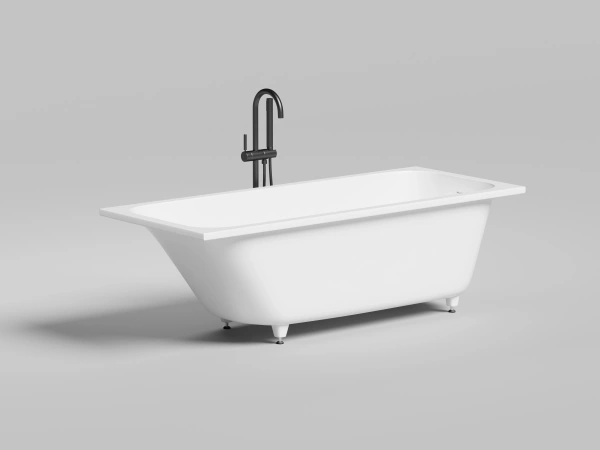 ванна из искусственного камня salini orlando kit 102121m, 170х70 см, из материала solix, глянцевая или матовая белая