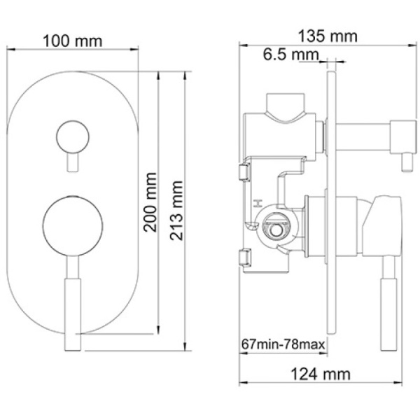 смеситель для душа, wasserkraft wern 4241 цвет хром матовый