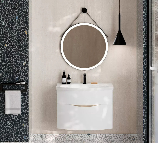зеркало kerama marazzi cono 70 co.mi.p.70\blk с подсветкой черное матовое с бесконтактным выключателем