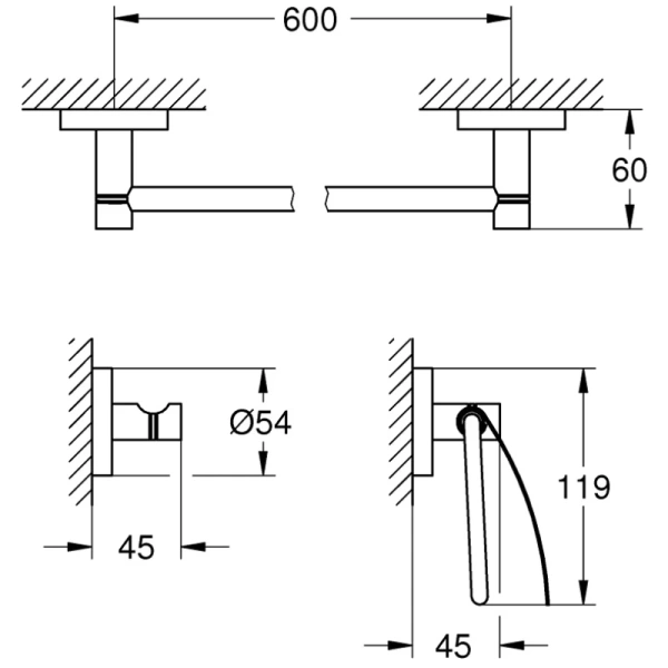Набор аксессуаров Grohe Essentials 40775001