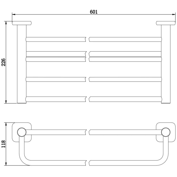 Полка для полотенец Wonzon & Woghand WW-V1901-CR 60,1 см, хром