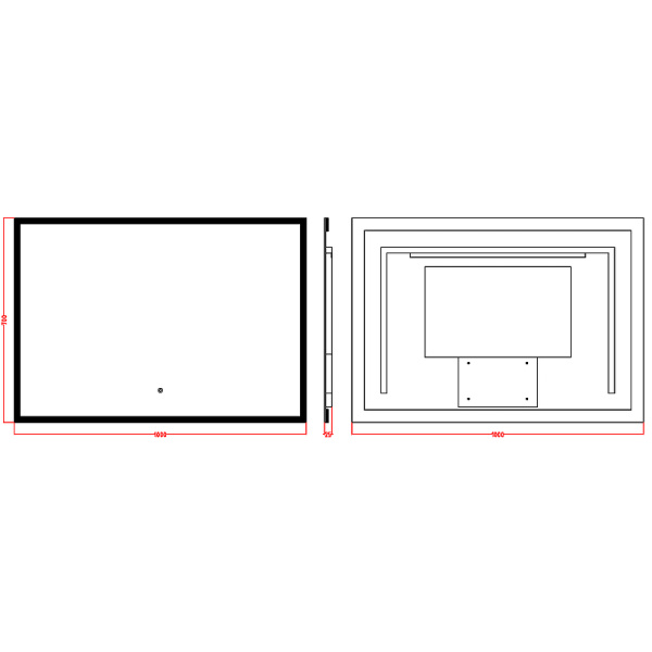зеркало boheme modern 100x70 544-100 с подсветкой с сенсорным выключателем