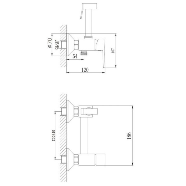 гигиенический душ со смесителем haiba hb5513-4 цвет бронза