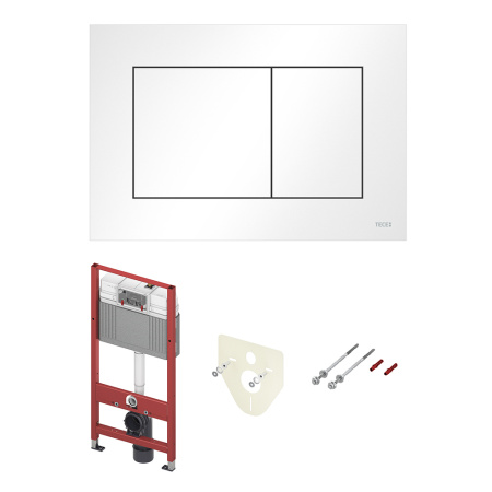 Система инсталляции для унитазов TECE Base 9400413 4 в 1 с кнопкой смыва белая глянец