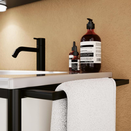 полотенцедержатель 44см burgbad vry hhas001, подвесной, цвет: черный матовый