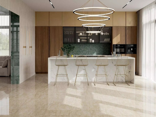 Керамическая плитка Kerama Marazzi Эвора зеленый глянцевый обрезной 13116R настенная 30х89,5 см