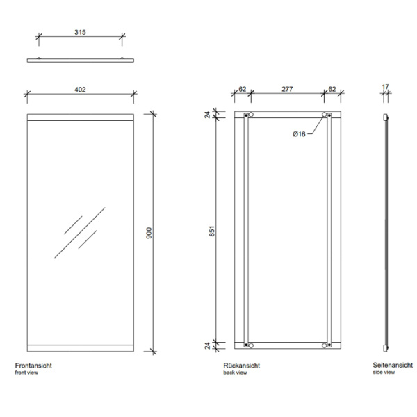 decor walther sp 90/904 зеркало 40x90см, цвет: хром