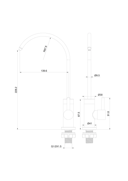 кран wonzon & woghand ww-ae4587-mb для фильтрованной воды, черный матовый