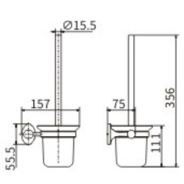 Ёршик для унитаза CeramaLux Bell 53513 Хром