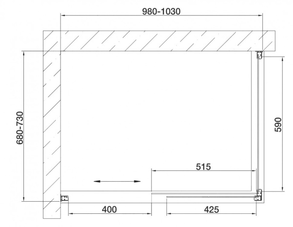 душевой уголок vegas glass zp+zpv 100*70 07 02 профиль матовый хром, стекло шиншилла
