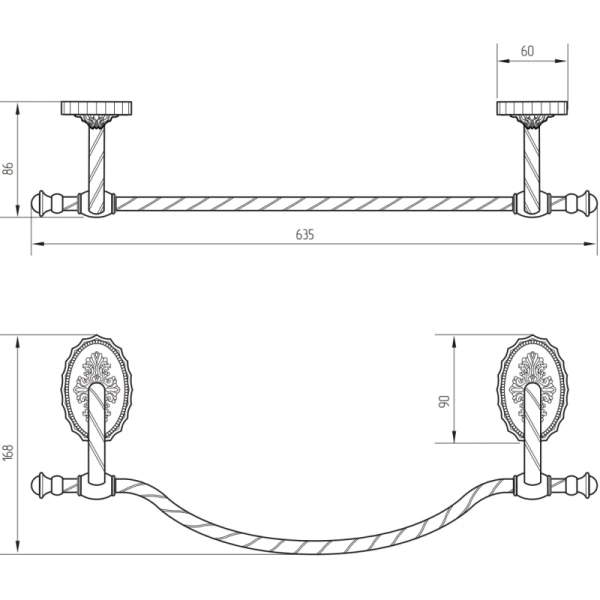 Полотенцедержатель Migliore Edera 16924 цвет хром