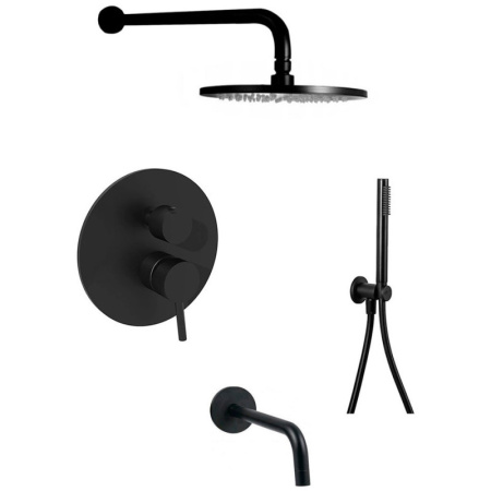 Душевой комплект Paffoni Light KITLIG019NO139 22.5 см, черный матовый