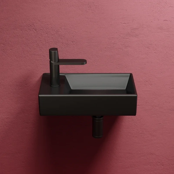 раковина ceramicanova element cn6051rmb подвесная, чаша справа, 41.7х21.7 см, черная матовая