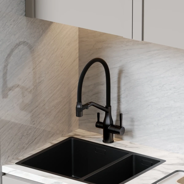смеситель для кухни sancos orta sc4008mb черный матовый