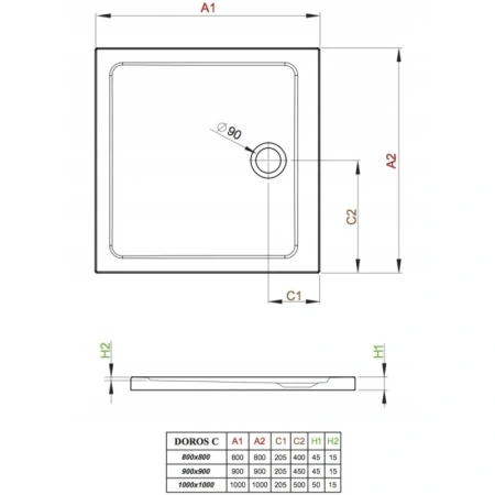 акриловый поддон 80x80 см radaway doros c stone white sdrc8080-01-04s