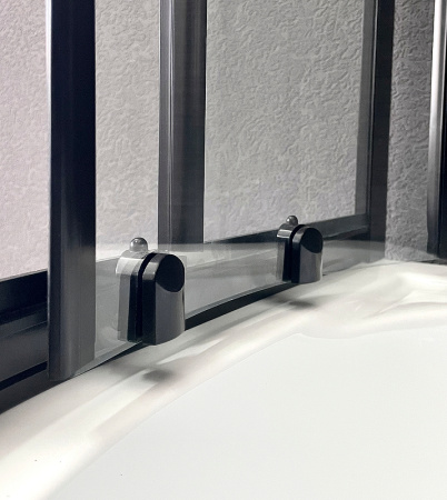 душевой уголок royal bath вк 100×100 rb100bk-t-bl профиль черный, стекло прозрачное