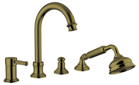 смеситель на борт ванны cezares olimp olimp-bvdm-03/24-l золото 24 карат