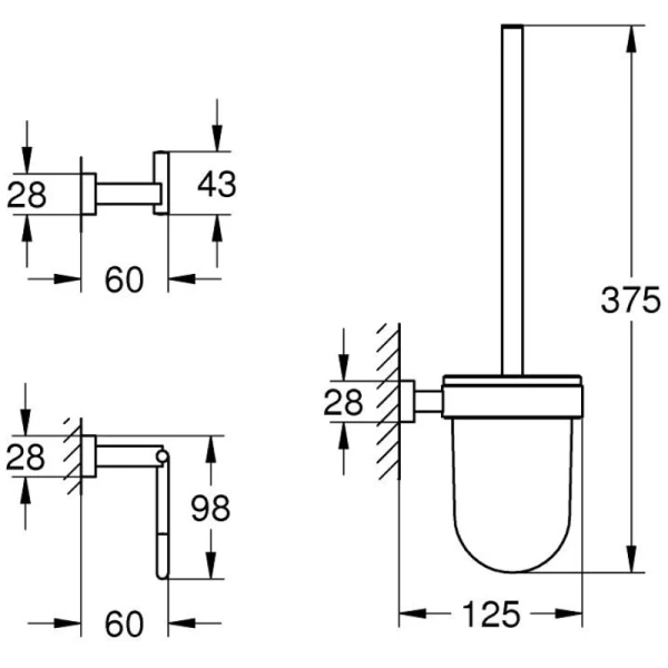 Набор аксессуаров Grohe Essentials Cube 40757001