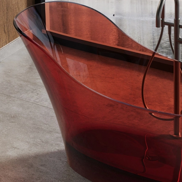 ванна dea design elegant dd8613 1690 r5 отдельностоящая, glasstech, прозрачная смола, 169x75x88см., pomegranate