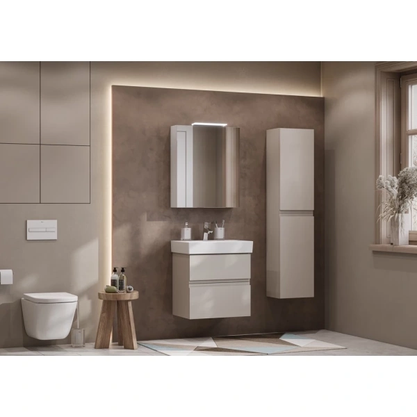 зеркальный шкаф 60x70 см капучино r roca oleta a857646515