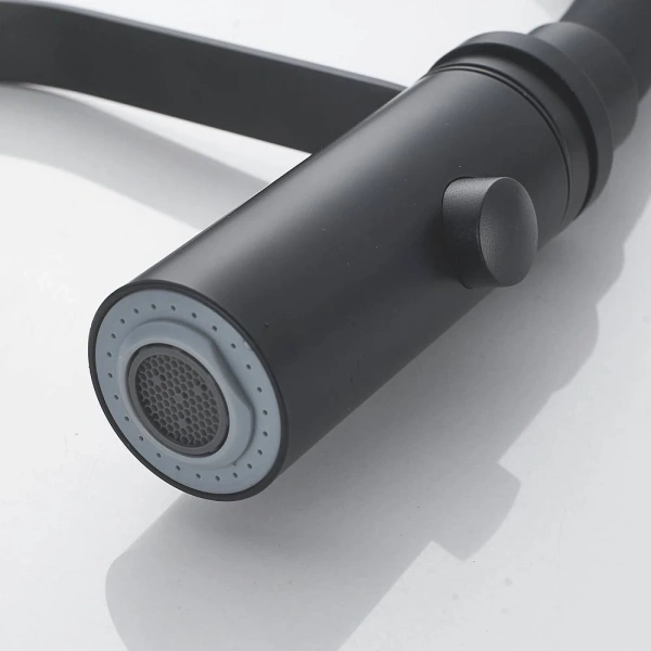 смеситель для кухни shevanik s943h-3 с гибким изливом, черный матовый