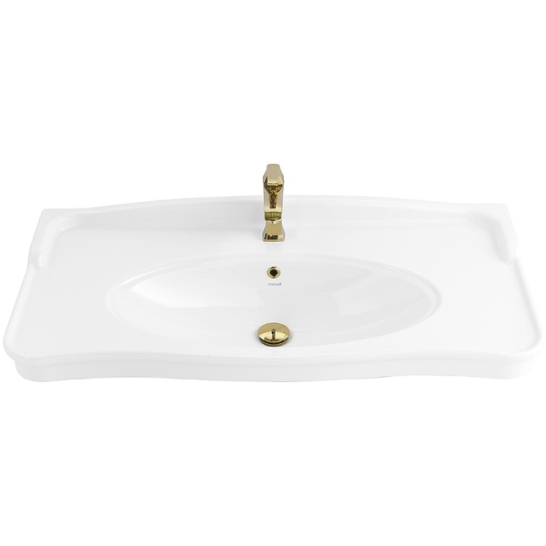 тумба с раковиной creavit antik 100 an0100.02.bb белая с декором