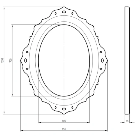 Зеркало Migliore CDB 105х85 24965 Бронза