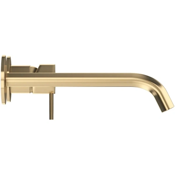 смеситель для раковины cezares leaf leaf-bli2-l-sr coolstart, встраиваемый, с донным клапаном, золотой матовый