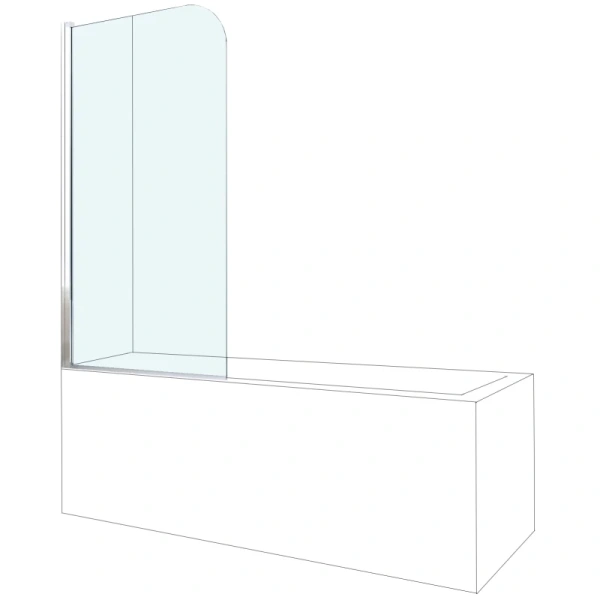 шторка на ванну berges river 80х140 065001 профиль хром, стекло прозрачное