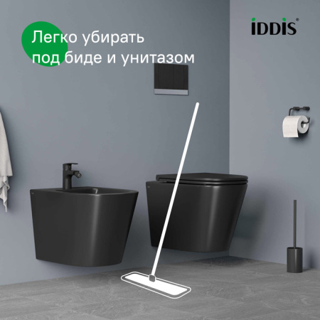 комплект 2в1: подвесной унитаз и бидеi ddis calipso calr3bmi73, чёрный матовый,