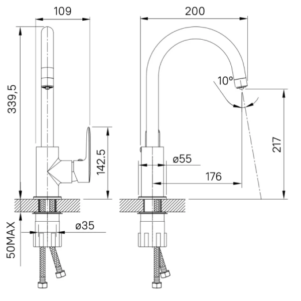 смеситель для кухни iddis cuba cubbnfji05 сатин смеситель для кухни iddis cuba cubbnfji05 сатин