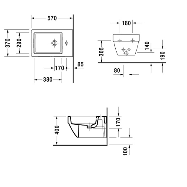 биде подвесное duravit vero air 2274150000 цвет белый