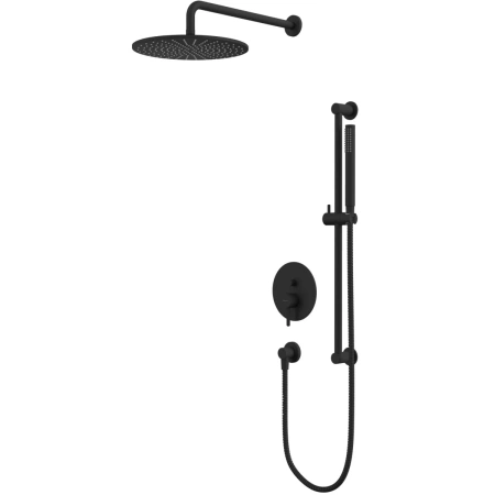 Душевой комплект Whitecross Y YSET05BL 300 мм, со смесителем, черный матовый