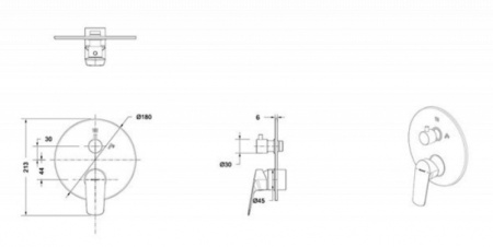 смеситель для ванны bravat rhein pb8429564cp-2-eng
