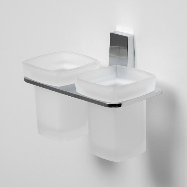 Стакан для зубных щеток WasserKRAFT Lopau K-6028D двойной, цвет хром